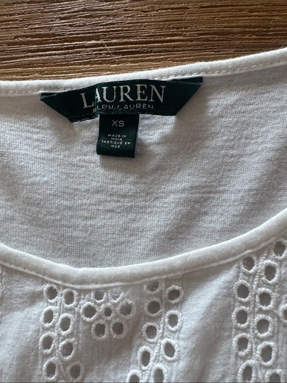 Ralph Lauren Cream Lace Yoke Cold-Shoulder Top - Spring Size XS Cotton - Picture 11 of 11